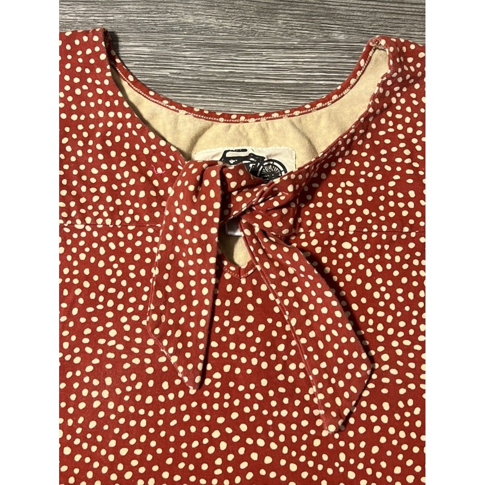 Effie's Heart The Ready Dress in Chamomile Print Burnt Orange Polka Dot Size 1X - Picture 4 of 9